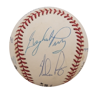 300 Win Club Pitchers Multi Signed ONL White Baseball with 8 Signatures Including Nolan Ryan, Tom Seaver, Early Wynn, and Warren Spahn (JSA)